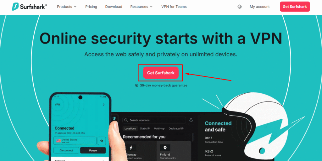 Surfshark HomePage