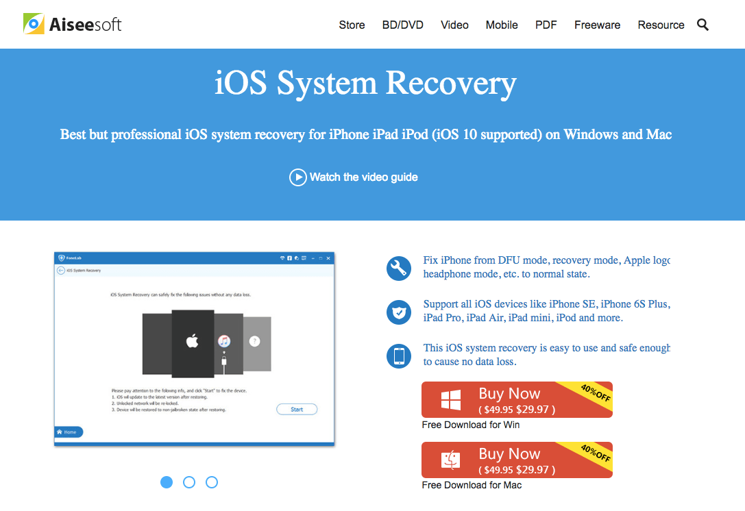 aiseesoft iphone data recovery