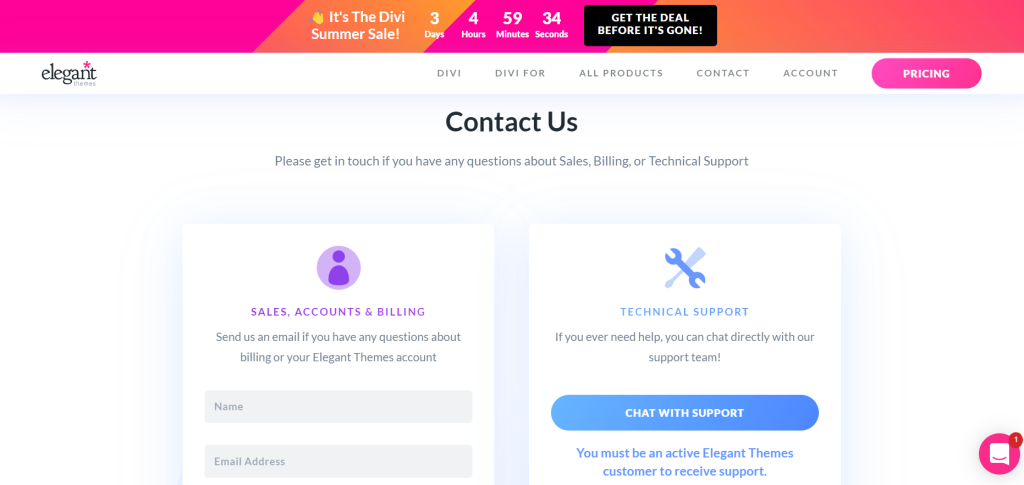 Divi Customer Support