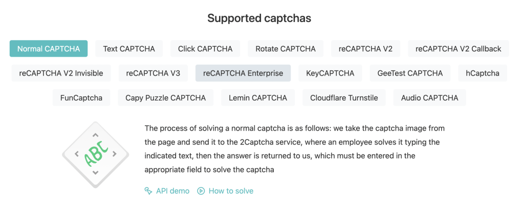 Supported captcha