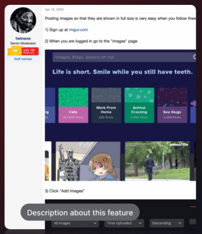 STM forum features
