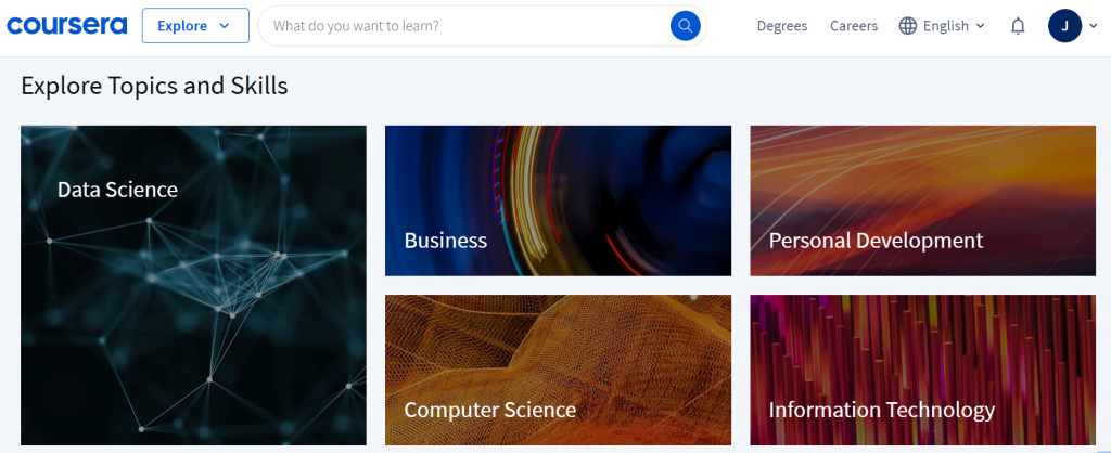 Coursera topics and skills
