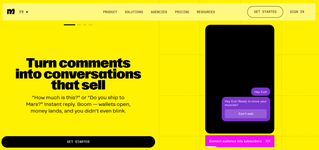 Manychat Homepage