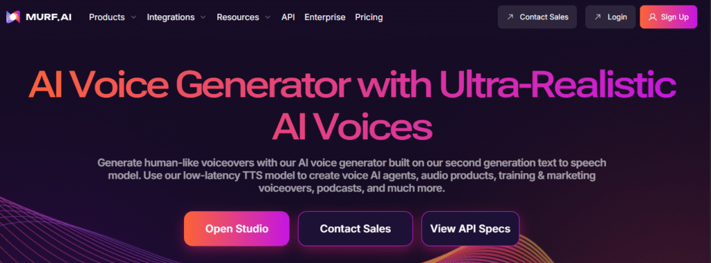 Murf AI Homepage
