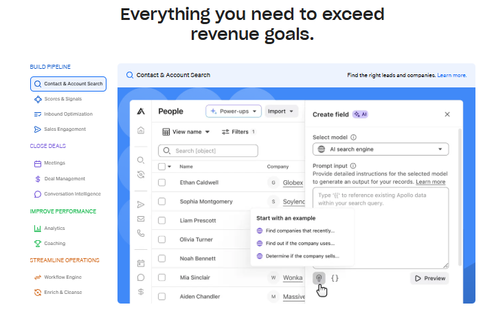 Apollo Revenue Goals