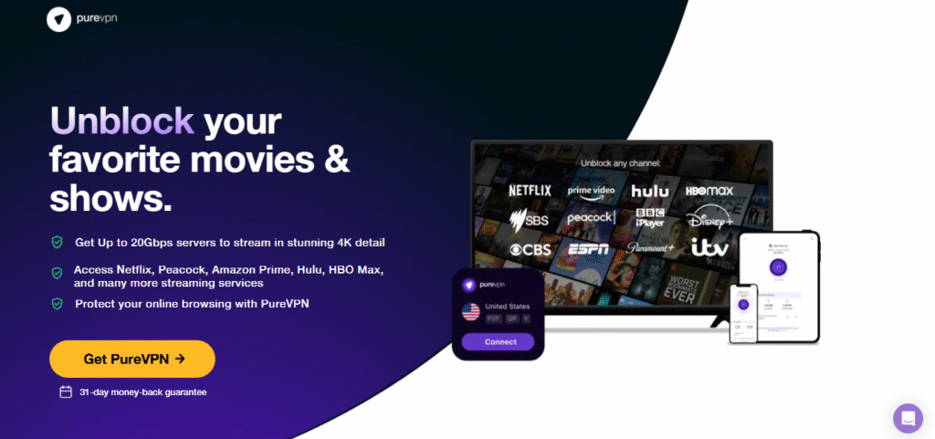 PureVPN Homepage
