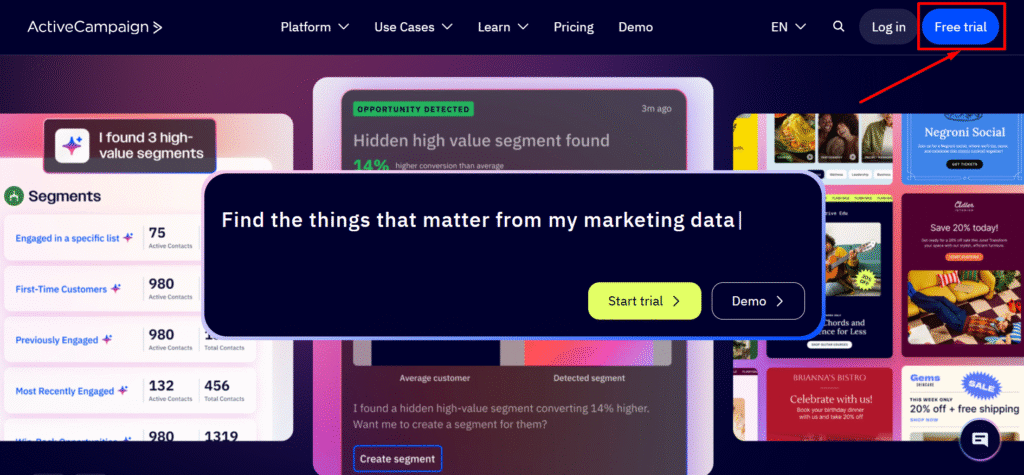 ActiveCampaign Step1 Free Trial