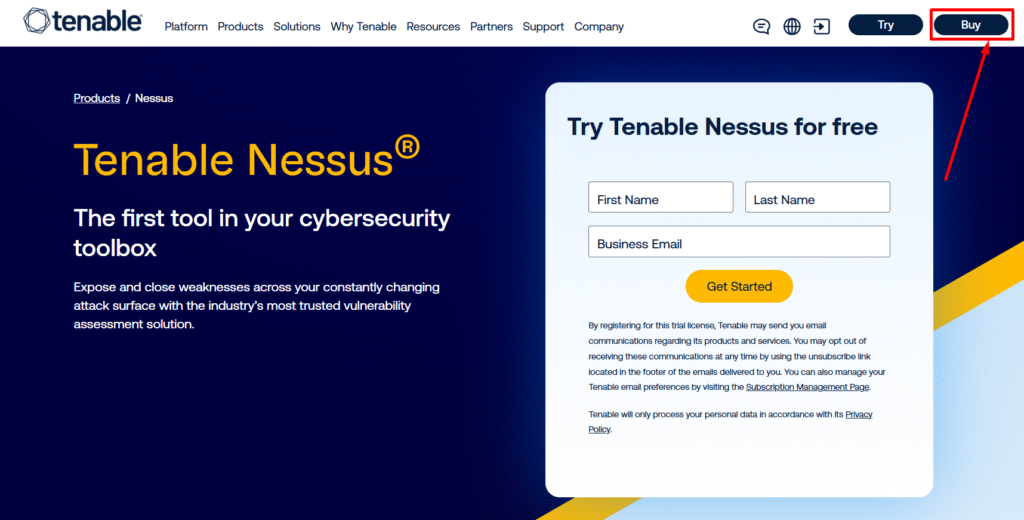 Tenable Nessus Step1